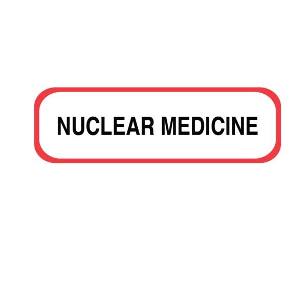 Nevs Position Labels - Nuclear Medicine 1/2" x 1-1/2" White w/Red & Black XP-480 - main